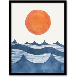 Artery8 Summer Sun Over Ocean Waves Abstract Watercolour Framed Art Print in Orange Size: W12" x H16" Orange W12" x H16" Artery8 Summer Sun Over Ocean Waves Abstract Watercolour Framed Art Print in Orange Size: W12" x H16" Orange W12" x H16"