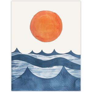 Artery8 Summer Sun Over Ocean Waves Abstract Watercolour Wall Art Print in Orange Size: W12" x H16" Orange W12" x H16" Artery8 Summer Sun Over Ocean Waves Abstract Watercolour Wall Art Print in Orange Size: W12" x H16" Orange W12" x H16"