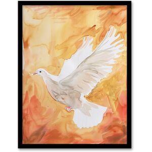 Artery8 White Peace Dove Warm Orange Red Watercolour Framed Art Print Size: W12" x H16" Orange W12" x H16" Artery8 White Peace Dove Warm Orange Red Watercolour Framed Art Print Size: W12" x H16" Orange W12" x H16"
