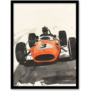 Artery8 Vintage Race Car Driver Racing Sport Watercolour Framed Art Print in Orange Size: W12" x H16" Orange W12" x H16" Artery8 Vintage Race Car Driver Racing Sport Watercolour Framed Art Print in Orange Size: W12" x H16" Orange W12" x H16"