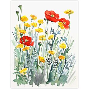 Artery8 Red Poppies & Yellow Marigolds Wildflower Field Wall Art Print Size: W12" x H16" Multicolor W12" x H16" Artery8 Red Poppies & Yellow Marigolds Wildflower Field Wall Art Print Size: W12" x H16" Multicolor W12" x H16"