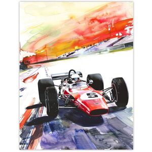 Artery8 Motor Speedway Race Retro Sport Car Watercolour Wall Art Print in Red Size: W24" x H32" Red W24" x H32" Artery8 Motor Speedway Race Retro Sport Car Watercolour Wall Art Print in Red Size: W24" x H32" Red W24" x H32"