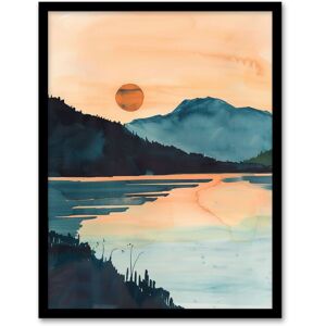Artery8 Sun Rising Over Loch Shiel Lakeside Mountains Framed Art Print in Dark Blue Size: W12" x H16" Dark Blue W12" x H16" Artery8 Sun Rising Over Loch Shiel Lakeside Mountains Framed Art Print in Dark Blue Size: W12" x H16" Dark Blue W12" x H16"