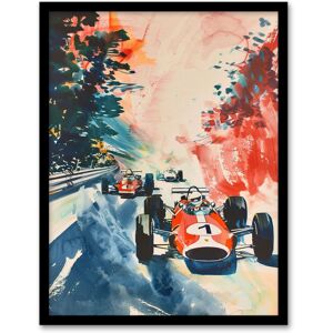 Artery8 Vintage Motor Sport Car Racing Abstract Framed Art Print in Red Size: A4 Red A4 Artery8 Vintage Motor Sport Car Racing Abstract Framed Art Print in Red Size: A4 Red A4