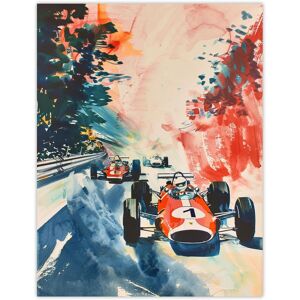 Artery8 Vintage Motor Sport Car Racing Abstract Wall Art Print in Red Size: W18" x H24" Red W18" x H24" Artery8 Vintage Motor Sport Car Racing Abstract Wall Art Print in Red Size: W18" x H24" Red W18" x H24"