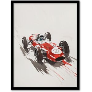 Artery8 Vintage Automobile Race Car Sport Watercolour Framed Art Print in Red Size: A4 Red A4 Artery8 Vintage Automobile Race Car Sport Watercolour Framed Art Print in Red Size: A4 Red A4