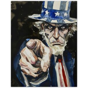 Artery8 War WWII USA Uncle Sam Want You Sinister Dark Wall Art Print in Blue Size: W12" x H16" Blue W12" x H16" Artery8 War WWII USA Uncle Sam Want You Sinister Dark Wall Art Print in Blue Size: W12" x H16" Blue W12" x H16"