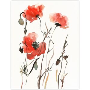 Artery8 Watercolour Poppy Flowers Bright Abstract Floral Wall Art Print in Red Size: W24" x H32" Red W24" x H32" Artery8 Watercolour Poppy Flowers Bright Abstract Floral Wall Art Print in Red Size: W24" x H32" Red W24" x H32"