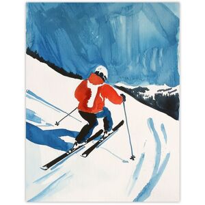 Artery8 Austria Skier Skiing Winter Sport Ski Watercolour Wall Art Print in Blue Size: W12" x H16" Blue W12" x H16" Artery8 Austria Skier Skiing Winter Sport Ski Watercolour Wall Art Print in Blue Size: W12" x H16" Blue W12" x H16"