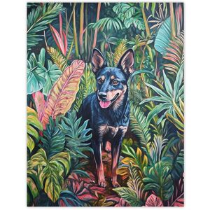 Artery8 Kelpie In Exotic Jungle Nature Plants Dog Lover Wall Art Print in Green Size: W24" x H32" Green W24" x H32" Artery8 Kelpie In Exotic Jungle Nature Plants Dog Lover Wall Art Print in Green Size: W24" x H32" Green W24" x H32"