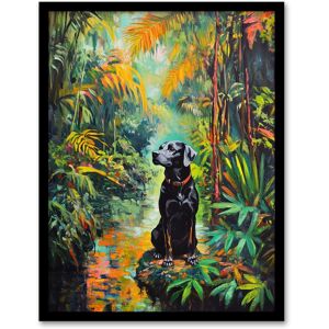 Artery8 Dog Lover Black Labrador Pet In Lush Forest Framed Art Print in Green Size: W12" x H16" Green W12" x H16" Artery8 Dog Lover Black Labrador Pet In Lush Forest Framed Art Print in Green Size: W12" x H16" Green W12" x H16"
