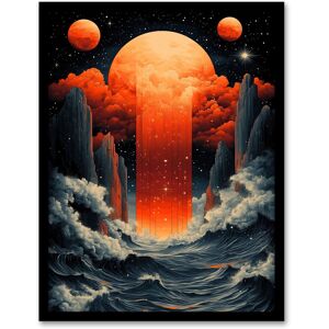 Artery8 Aquarius Zodiac Sign Space Seascape Concept Art Framed Art Print in Orange Size: W12" x H16" Orange W12" x H16" Artery8 Aquarius Zodiac Sign Space Seascape Concept Art Framed Art Print in Orange Size: W12" x H16" Orange W12" x H16"