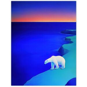 Artery8 Polar Bear Sunset Sky Alaska Ice Landscape Wall Art Print in Blue Size: W12" x H16" Blue W12" x H16" Artery8 Polar Bear Sunset Sky Alaska Ice Landscape Wall Art Print in Blue Size: W12" x H16" Blue W12" x H16"