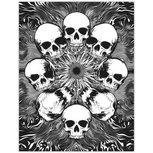 Artery8 Human Skull Ring Voodoo Circle Trippy Black White Wall Art Print Size: W12" x H16" Black W12" x H16" Artery8 Human Skull Ring Voodoo Circle Trippy Black White Wall Art Print Size: W12" x H16" Black W12" x H16"