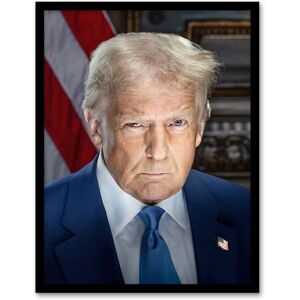 Artery8 United States 47th President Donald Trump Portrait Framed Wall Art in Blue Size: W12" x H16" Blue W12" x H16" Artery8 United States 47th President Donald Trump Portrait Framed Wall Art in Blue Size: W12" x H16" Blue W12" x H16"
