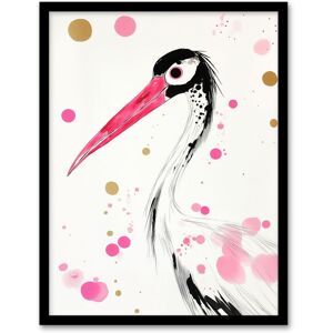 Artery8 Oriental Stork Pink Gold Black Bird Painting Framed Art Print Size: W12" x H16" Pink W12" x H16" Artery8 Oriental Stork Pink Gold Black Bird Painting Framed Art Print Size: W12" x H16" Pink W12" x H16"
