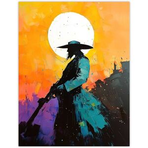 Artery8 Wild West Sunset Desperado Cowboy Concept Art Wall Art Print in Orange Size: W12" x H16" Orange W12" x H16" Artery8 Wild West Sunset Desperado Cowboy Concept Art Wall Art Print in Orange Size: W12" x H16" Orange W12" x H16"
