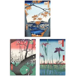 Artery8 Set of 3 Utagawa Hiroshige Nature Japanese Landscapes Art Prints Size: A3 Multicolor A3 Artery8 Set of 3 Utagawa Hiroshige Nature Japanese Landscapes Art Prints Size: A3 Multicolor A3