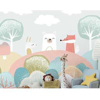 Origin Murals Woodland Friends Wall Mural in Grey Size: W300 cm x H240 cm Grey W300 cm x H240 cm Origin Murals Woodland Friends Wall Mural in Grey Size: W300 cm x H240 cm Grey W300 cm x H240 cm