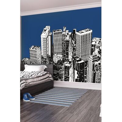 Origin Murals Urban City Skyscrapers Matt Smooth Paste the Wall Mural in Navy Size: W350 cm x H280 cm Navy W350 cm x H280 cm Origin Murals Urban City Skyscrapers Matt Smooth Paste the Wall Mural in Navy Size: W350 cm x H280 cm Navy W350 cm x H280 cm