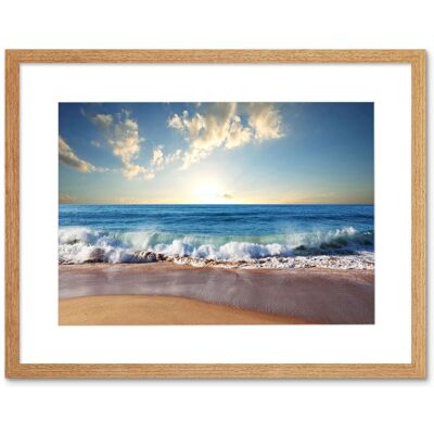 Artery8 Waves Crushing at Sandy Beach Shore Ocean Sea Summer Sunny Coastal Landscape Photograph Print Framed Wall Art Print Picture 12X16 inch Light Oak Artery8 Waves Crushing at Sandy Beach Shore Ocean Sea Summer Sunny Coastal Landscape Photograph Print Framed Wall Art Print Picture 12X16 inch Light Oak