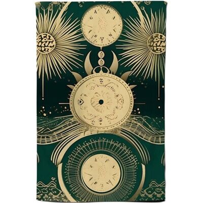 Warren Reed - Designer Green Moon & Sun Abstract Pattern Tea Towel Green Warren Reed - Designer Green Moon & Sun Abstract Pattern Tea Towel Green