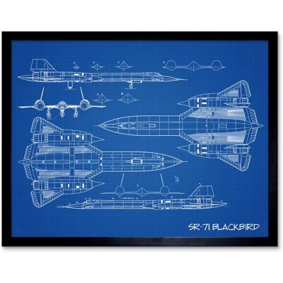 Artery8 - SR-71 Blackbird Habu - 12x16 inch - Poster Artery8 - SR-71 Blackbird Habu - 12x16 inch - Poster