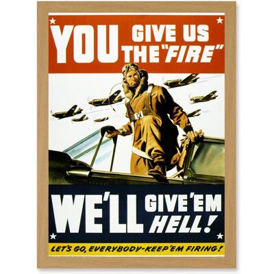 Artery8 - War World WW2 USA Pilot Fighter - Advert Jet Plane - Framed Wall Art Print Artery8 - War World WW2 USA Pilot Fighter - Advert Jet Plane - Framed Wall Art Print