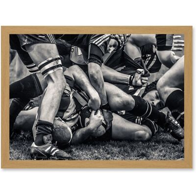 Artery8 - B&W Rugby Match Close Up - A4 - Wall Art Print Artery8 - B&W Rugby Match Close Up - A4 - Wall Art Print