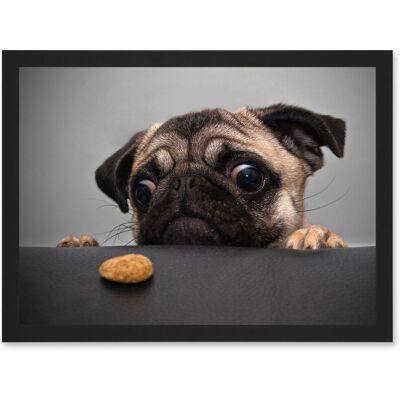 Artery8 - Pug Eyes - A4 - Black - Wall Art Artery8 - Pug Eyes - A4 - Black - Wall Art