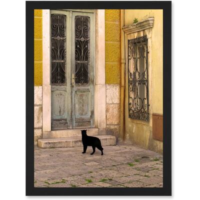 Artery8 - Black Cat - A4 - Wall Art Print Artery8 - Black Cat - A4 - Wall Art Print