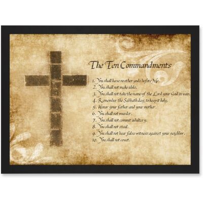 Artery8 - Ten Commandments Cross - A4 - Wall Art Print Artery8 - Ten Commandments Cross - A4 - Wall Art Print