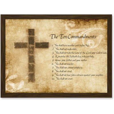Artery8 - Ten Commandments Cross A4 Artwork - Wall Art Artery8 - Ten Commandments Cross A4 Artwork - Wall Art