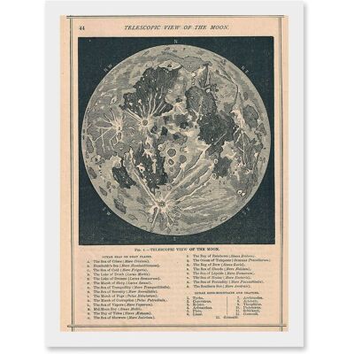 Artery8 - Telescopic Moon Map - A4 - Framed Wall Art Artery8 - Telescopic Moon Map - A4 - Framed Wall Art