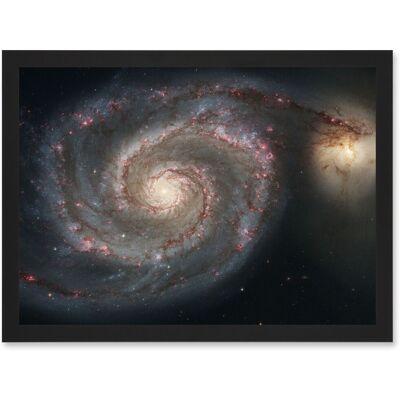 Artery8 Whirlpool Galaxy M51 - black - A4 - framed wall art Artery8 Whirlpool Galaxy M51 - black - A4 - framed wall art