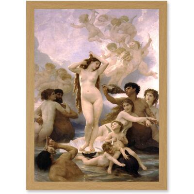 Artery8 - Birth Of Venus - Light Oak - A4 - Framed Wall Art Artery8 - Birth Of Venus - Light Oak - A4 - Framed Wall Art