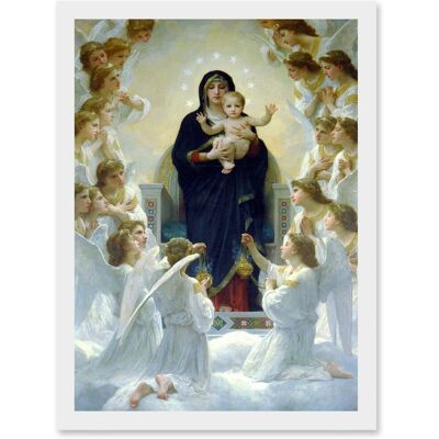 Artery8 - Virgin With Angels - Framed - A4 - Wall Art Print Artery8 - Virgin With Angels - Framed - A4 - Wall Art Print