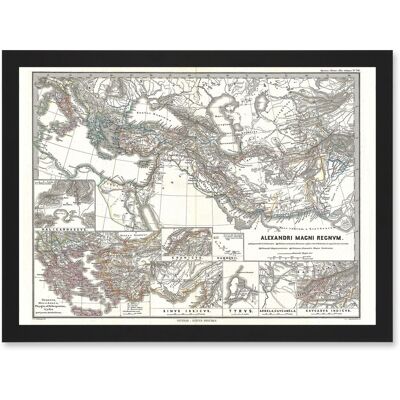 Artery8 - Geography Map - Black frame - A4 - Art print Artery8 - Geography Map - Black frame - A4 - Art print