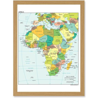 Artery8 - Political Map 2012 Africa - A4 - Light Oak - Framed wall art Artery8 - Political Map 2012 Africa - A4 - Light Oak - Framed wall art