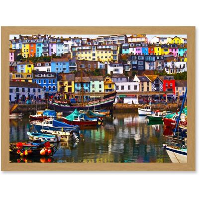 Artery8 - Cityscape Brixham - Framed Wall Art Print Artery8 - Cityscape Brixham - Framed Wall Art Print