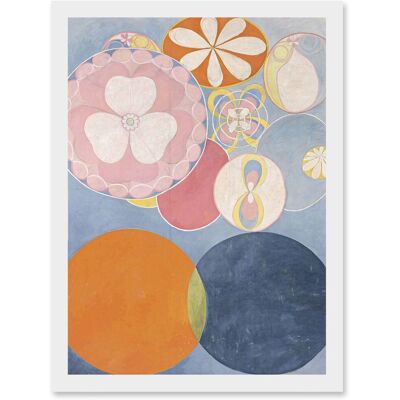 Artery8 - Hilma Af Klint Group IV No 2 Ten Largest Youth Abstract Artwork - size: A4 - frame: white - framed - Wall Art Artery8 - Hilma Af Klint Group IV No 2 Ten Largest Youth Abstract Artwork - size: A4 - frame: white - framed - Wall Art