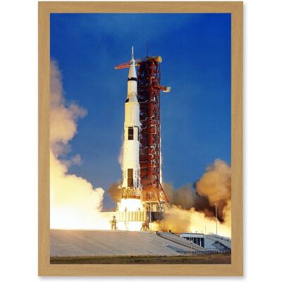 Artery8 - Space Nasa Apollo 11 Rocket Launch Lift Off Photo USA Moon Mission - A4 - Framed Wall Art Print Artery8 - Space Nasa Apollo 11 Rocket Launch Lift Off Photo USA Moon Mission - A4 - Framed Wall Art Print