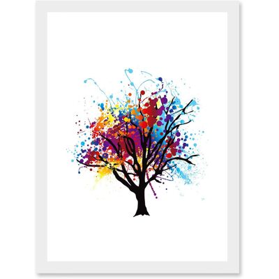 Artery8 - Paint Splat Abstract Tree Rainbow - A4 - Wall Art Print Artery8 - Paint Splat Abstract Tree Rainbow - A4 - Wall Art Print