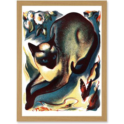 Artery8 - Siamese Cat Butterfly Artwork - A4 Artery8 - Siamese Cat Butterfly Artwork - A4