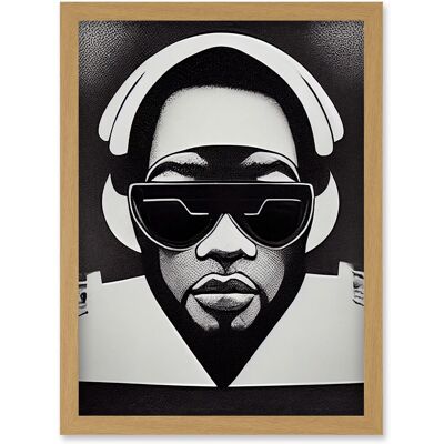 Artery8 - Hip Hop Black Artist - Light Oak - Wall Art Print Artery8 - Hip Hop Black Artist - Light Oak - Wall Art Print