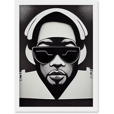 Artery8 - Hip Hop Black Artist - A4 - Framed - Wall art Artery8 - Hip Hop Black Artist - A4 - Framed - Wall art