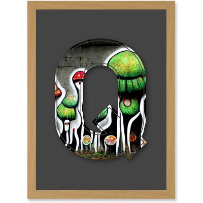 Artery8 Letter Q Abstract Trippy Grey Green Decorative Graffiti Mural Alphabet Initial Stencil Artwork Framed Wall Art Print A4 in Light Oak Light Oak Artery8 Letter Q Abstract Trippy Grey Green Decorative Graffiti Mural Alphabet Initial Stencil Artwork Framed Wall Art Print A4 in Light Oak Light Oak