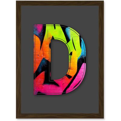 Artery8 Letter D Fluorescent Abstract Decorative Graffiti Mural Alphabet Initial Stencil Artwork Framed Wall Art Print A4 in Brown Brown Artery8 Letter D Fluorescent Abstract Decorative Graffiti Mural Alphabet Initial Stencil Artwork Framed Wall Art Print A4 in Brown Brown