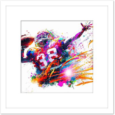 Artery8 American Football Sport Splatter Painting 38 Shirt Multicoloured Vibrant Bright Quarterback Gridiron Square Wooden Framed Wall Art Print White Artery8 American Football Sport Splatter Painting 38 Shirt Multicoloured Vibrant Bright Quarterback Gridiron Square Wooden Framed Wall Art Print White