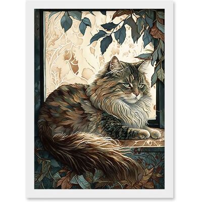 Artery8 - Siberian Cat - A4 - Framed - Wall Art Print Artery8 - Siberian Cat - A4 - Framed - Wall Art Print